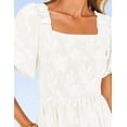 thumbnail image 4 of Vestido ZESICA para mujer, estilo bohemio, floral, playa, blanco, talla L, 4 of 7