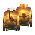 thumbnail image 6 of Bingfone Cartoon Swimming Yellow Duck Men's Drawstring Hoodie Long Sleeve Pocket Sweatshirts-3X-Large, 6 of 6