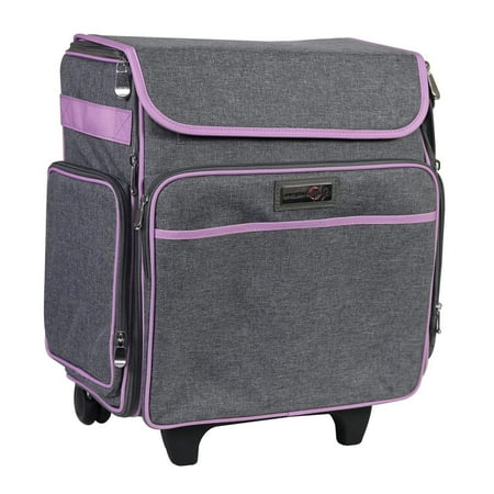 UPC: 0812259036279 | Collapsible Rolling Scrapbook Featherweight Case  Grey Purple