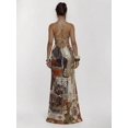 thumbnail image 2 of Brown Panther Print V-Neck Spaghetti Strap Maxi Dress Fitted Evening Gown, 2 of 6