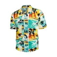 thumbnail image 4 of ZCFZJW Men's Hawaiian Shirts Casual Button Down Short Sleeve Aloha Beach Dress Shirt Funny Pattern Print Holiday Tropical T-Shirts Yellow L, 4 of 7