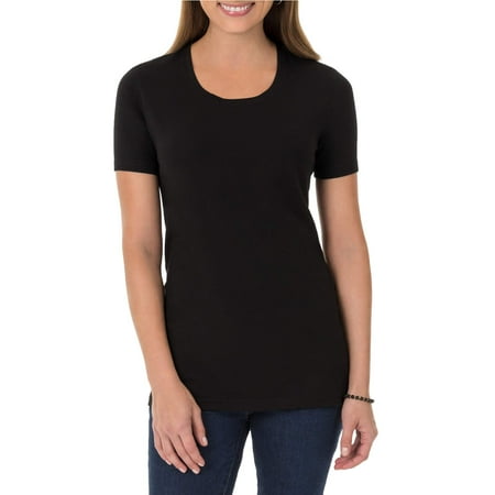 - Time and Tru Women's Essential Short Sleeve Crewneck T-Shirt