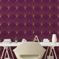 thumbnail image 2 of Ambesonne Art Deco Peel & Stick Wallpaper for Home, Plum Vintage Line Shells, 13"x36", Plum and Sand Brown, 2 of 5