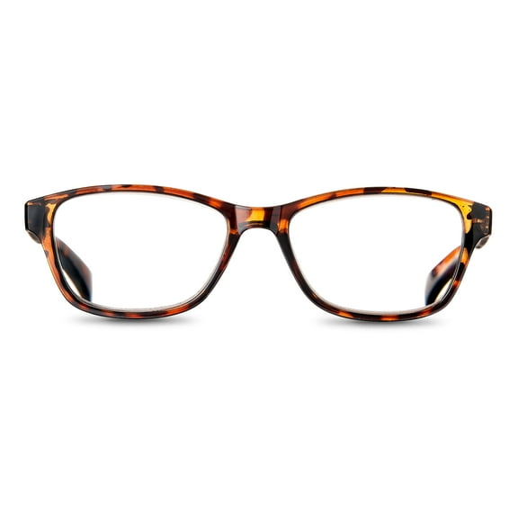 Equate Women's Iris Square Reading Glasses with Case, Tortoise Shell, 1.75