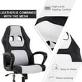 thumbnail image 4 of Gaming Chair Office Chair Desk Chair Massage Ergonomic PU Leather Racing Chair with Lumbar Support Headrest Armrest Task Rolling Swivel Computer Chair for Women Adults Girls(White), 4 of 7