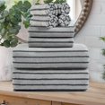 thumbnail image 1 of Juego de Toallas Oliven Cabana a Rayas Gris 8 Piezas, 1 of 6