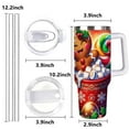 thumbnail image 2 of Gingerbread Christmas Insulated Tumbler with Lid and Straw, Holiday Cocoa Mug with Candy Cane & Ornaments, Stainless Steel Travel Cup, 2 of 9