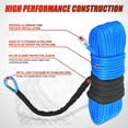 thumbnail image 2 of - Cable de cabrtante sintético de 1/4 Pulgadas x 50 pi, Universal para ATV UTV 4x4, Todoterreno, Cuerda de cabrtante de 9000 Libras, con Gaho de Acero, tapón de Goma, Correa de, 2 of 5