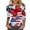 Light Blue#2, variant on Women T-Shirt Patriotic American Flag Eagle Print 3/4 Sleeve Crewneck Casual Loose Fit Summer Top for Independence Day