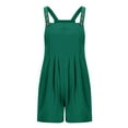 thumbnail image 4 of aidice Summer Womens Overalls Casual Adjustable Strap Button Ruched Loose Shorts Jumpsuits with Pockets, 4 of 6
