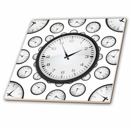 3dRose, Pattern Wall Clocks, 4 Inch Ceramic Tile