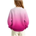 thumbnail image 5 of Gradient Knit Sweater for Girls Boys Crew Neck Long Sleeve Fall Winter Casual Pullover,5-16Years, 5 of 7
