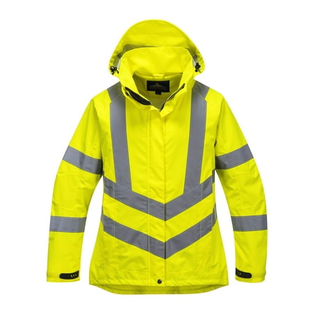 High Performance Raincoat - Portwest LW70 Women's High Visibility (Hi Vis) Waterproof Jacket - XX-Large
