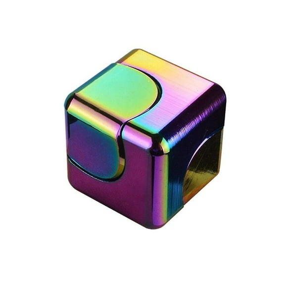 Square Spinning Top Dice Cube Decompression Anti-anxiety Fingertip Toys Adult Kids Hand Fidgets Spinner Early Learning Toy
