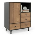 thumbnail image 1 of Gymax Buffet Sideboard w/ 4 Drawers & Open Compartment Heavy-Duty Metal Legs Black, 1 of 10