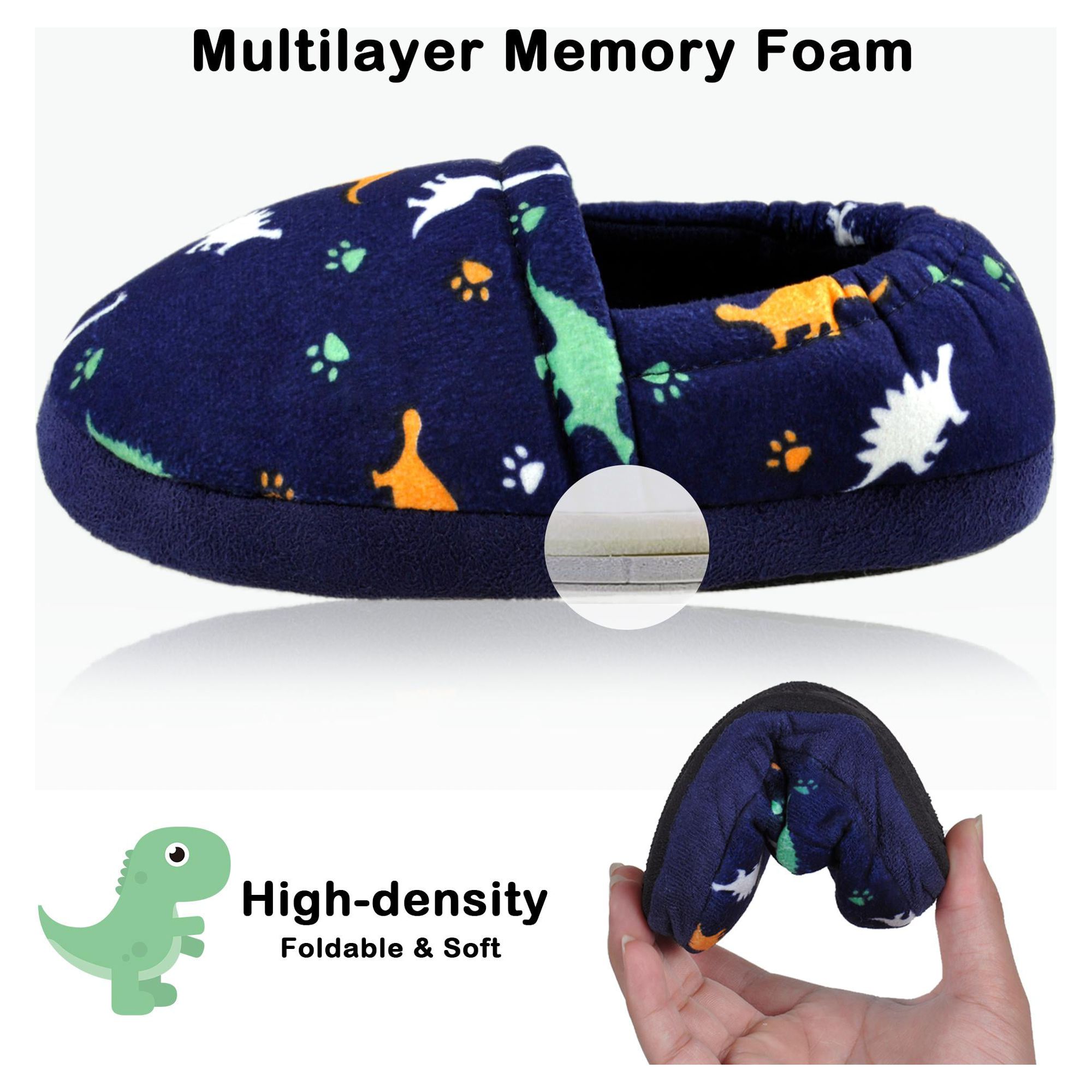 HOMEHOT Boys Dinosaur Memory Foam Slippers photo 2