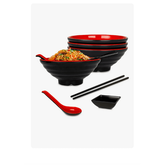 Vajilla de Melamina Estilo Japones 4 Personas.