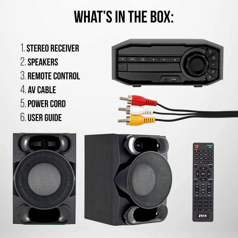 LyxJam Bluetooth Stereo System, CD Player, MP3, USB, Bass Reflex