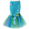 thumbnail image 3 of Falda de tul de sirena para niñas, faldas largas y esponjosas de tul con cola, disfraz de princesa sirenita de 3 a 13 años, 3 of 5
