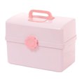 thumbnail image 1 of Jumpingount Elegante caja de almacenamiento para moños y cintas para el cabello Fácil acceso y organización impecable Bolsas de maquillaje L rosa, 1 of 6