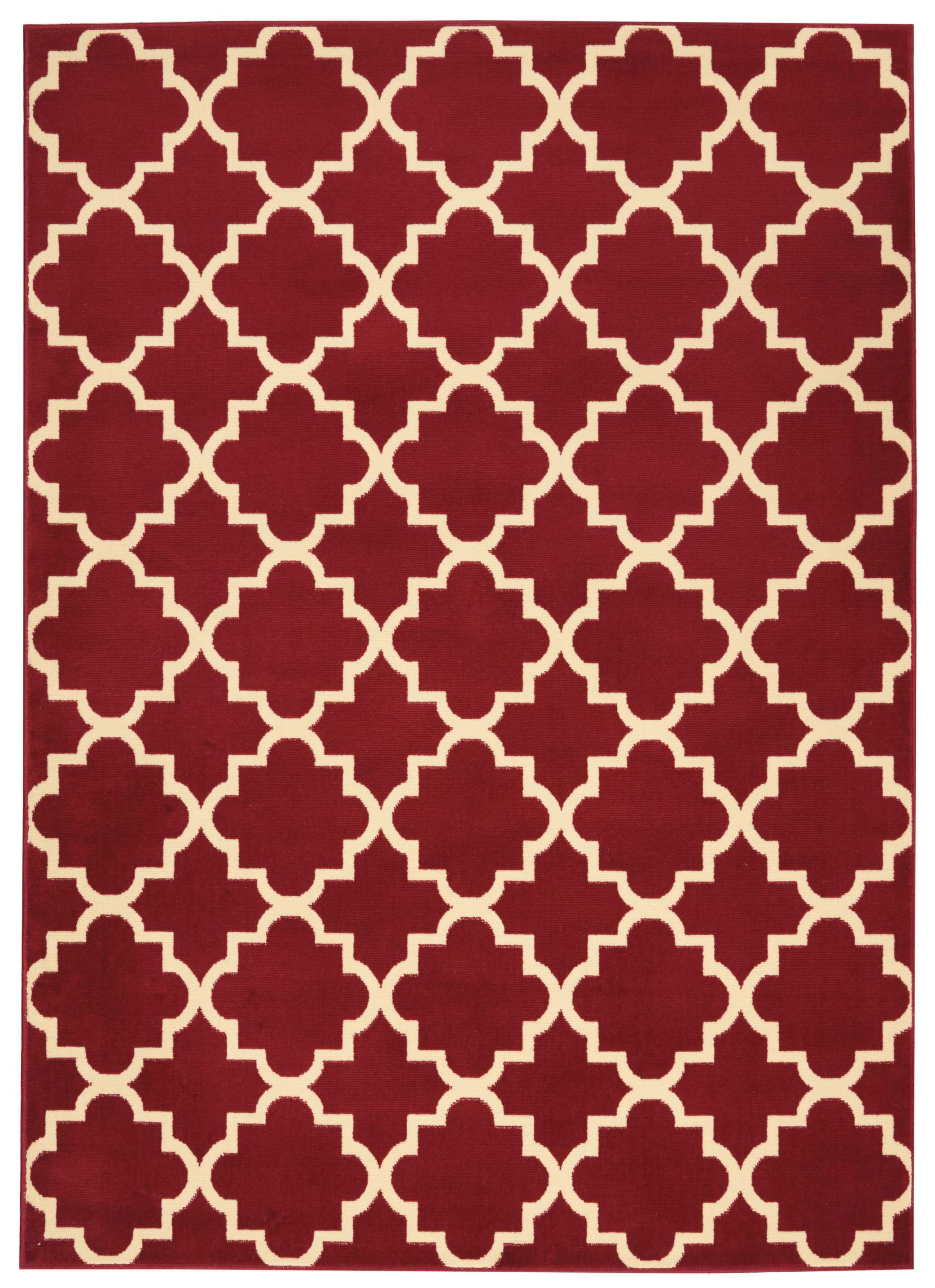 Eclectic Essentials Red Moroccan Trellis Area Rug