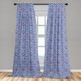 thumbnail image 4 of Ambesonne Anchor Curtains, Geometric Coastal Design, Pair of 28"x63", Violet Blue Dark Coral, 4 of 4