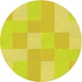 thumbnail image 1 of Ahgly Company Tapis Rond Lavable en Machine Intérieur Transitionnel Jaune Canari, 6 Pieds Rond, 1 of 7