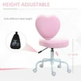 thumbnail image 6 of Resenkos Heart Love Shaped Back Design Office Chair With Adjustable Height, 360-Degree Rotating Wheels, Assembly Required, Linen, Pink, 6 of 8