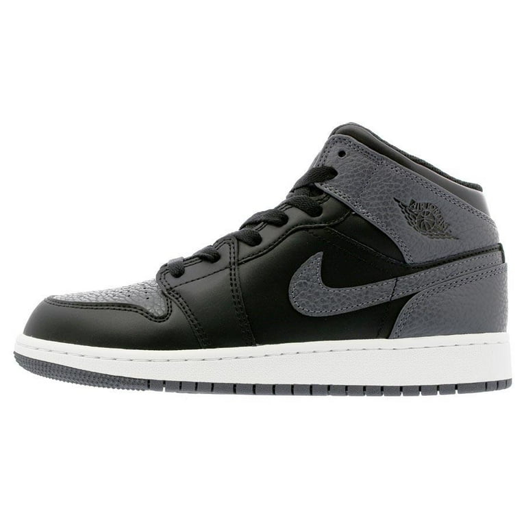 Kids Air Jordan 1 Mid GS Black Summit White Dark Grey 554725 041