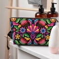 thumbnail image 5 of Picia Colorful Floral Embroidery Mexican Printed Leather Travel Toiletry Bag,Cosmetic Organizer, Makeup Travel Bag, Durable Travel Pouch, Compact Toiletry Bag, Travel Accessories, 5 of 6