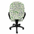 thumbnail image 3 of Botanical Office Chair Slipcover, Garden Blossoms Blackberry Branches Leaves Herbal Foliage Summer, Protective Stretch Decorative Fabric Cover, Standard Size, Lavender Blue Fern Green, by Ambesonne, 3 of 5