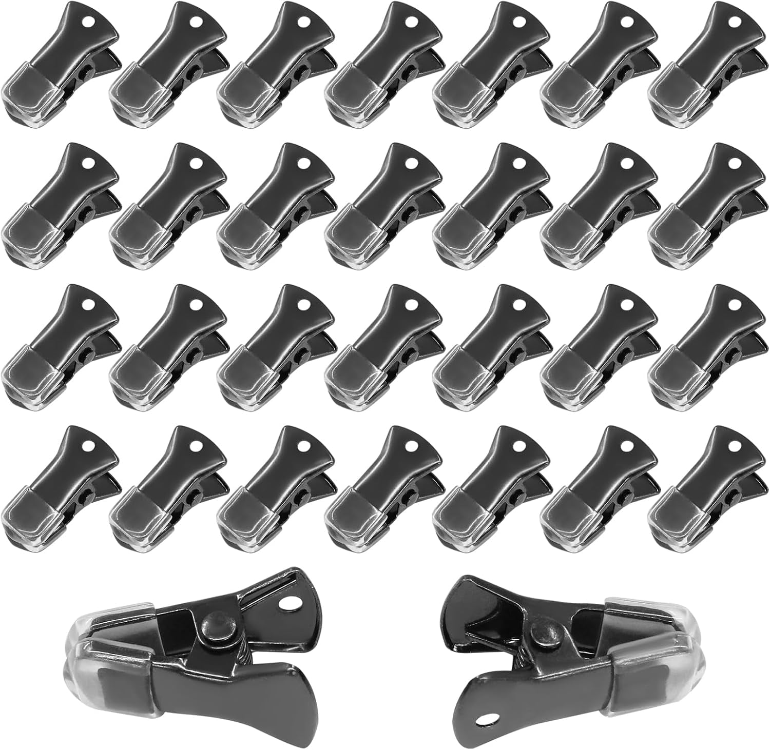 30 Pcs 20x8mm Black Small Metal Clips, Non-Slip Clips with Rubber Cover ...