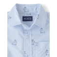 thumbnail image 3 of The Children's Place Boys Short Sleeve Printed Poplin Button Up Shirt, Sizes XS-XXL, 3 of 3