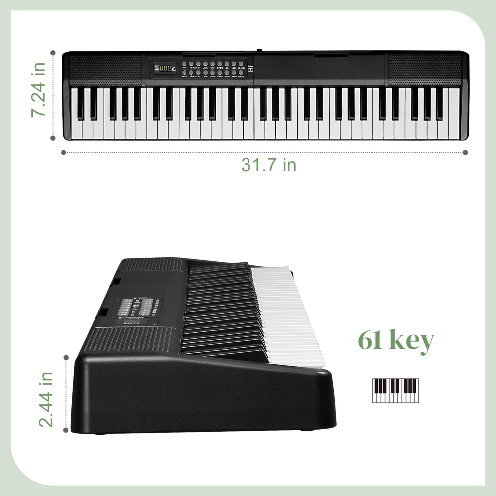 Tcbosik 61 Key Folding Digital Piano with Bag, Semi-Weighted Keyboard with Bluetooth for Beginner, Black