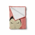thumbnail image 2 of Samurai Soft Flannel Fleece Blanket, Funny Cartoon Style Composition with Oriental Buildings and Sakura Trees Background, Cozy Plush for Indoor and Outdoor Use, 50" x 60", Multicolor, by Ambesonne, 2 of 6