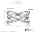thumbnail image 2 of Guardurnaity Anillo de mujer cristal cruzado decorativo nudillo joyería Metal boda compromiso mano decoración moda elegante Casual Ropa, zapatos y accesorios Miscelánea Tamaño 10, 2 of 6