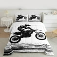 thumbnail image 2 of Manfei Dirt Bike King Size Comforter Sets,Extreme Sport Theme Bedding Comforter Set,White Black Bedding Set For Boy,Breathable Home Decor Reversible,3 Pieces, 2 of 8