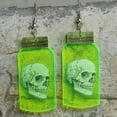 thumbnail image 4 of RSAMD Neon Green Acrylic Spider Halloween Earrings Alien UFO Tunnel Women Fall Jewelry-Ghost, 4 of 9