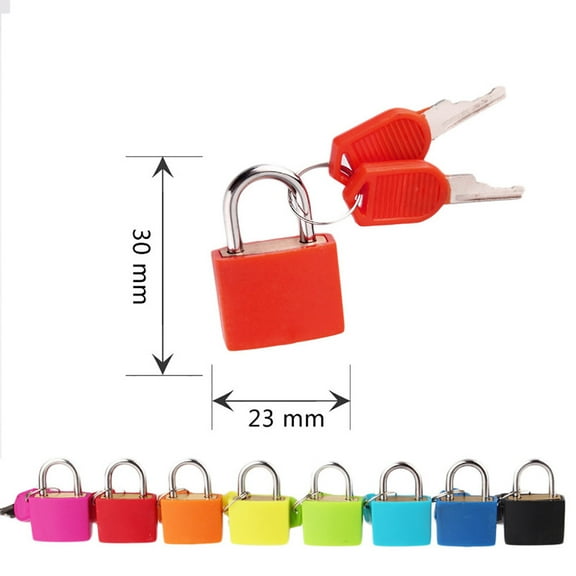 Small Mini Strong Steel Padlock Travel Suitcase Diary Lock with 2 Keys, School Supplies: Faucets E