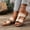 #0033-Beige, variant on Xucatan Women's Double Buckle Flat Sandals, Faux Leather Open Toe Slippers with Adjustable Ankle Strap, Soft Sole Casual Summer Beach Shoes, Versatile Solid Color Design for Spring Outdoor Gift
