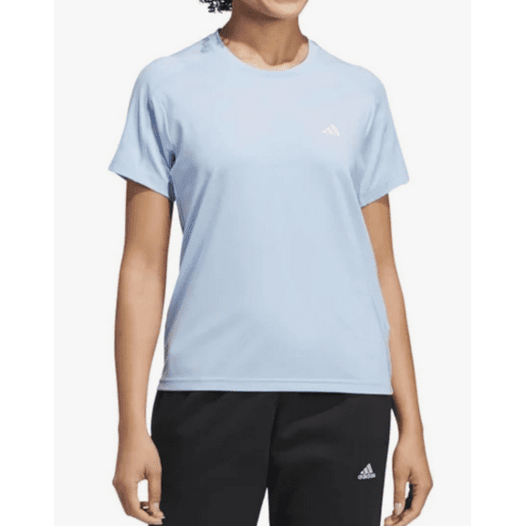Adidas Women's Short Sleeve Stretch Active Tee Shirt Blue Medium