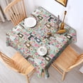 thumbnail image 2 of Cute Pitbull Terriers Dog and Flower Square Tablecloth,Waterproof Square Table Cover,Wipeable Spillproof Washable Table Cover for Home Kitchen Party Decor 52"x52"(132x132cm), 2 of 6