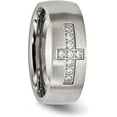 thumbnail image 6 of Chisel Stainless Steel Brushed with CZ Cross 8mm Band - Ring Size 9.5, 6 of 8