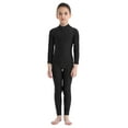 thumbnail image 3 of Miutii Long Sleeve Ballet Dance Unitards for Kids Girls Turtleneck Full Body Jumpsuit Bodysuit Gymnastics Leotards Black 4-5, 3 of 7