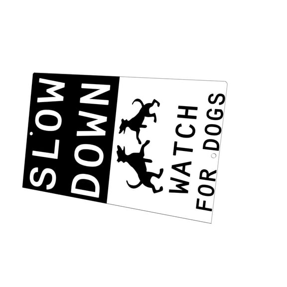KuzmarK Yard Lawn Fence Sign - Slow Down Watch For Dog