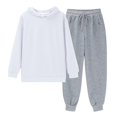 thumbnail image 2 of KAUOD Boys Girls Cotton Sweatpants Set Ribbed Cuffs Joggers Pants Outfits Teen Kids Plain Casual Pullover Hoodies Clothes, 2 of 9