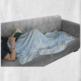 thumbnail image 6 of Winter Soft Flannel Fleece Blanket, Abstract Christmas Themed Snowflake Pattern on the Soft Colored Backdrop Image, Cozy Plush for Indoor and Outdoor Use, 60" x 80", Pale Blue White, by Ambesonne, 6 of 6