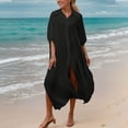 thumbnail image 4 of MaFYtyTPR Bikini Cover Up Tops Women's Solid Color Sexy Cut-Out Beach Bikini Swimsuit Smock, 4 of 5