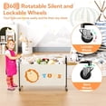 thumbnail image 3 of GRANNY SAYS Kids Large 135L Toy Chest, 300D Oxford Cloth & Metal Toy Storage Organizer with Lockable Silent Wheels, Beige, 3 of 9
