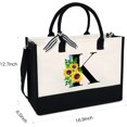 thumbnail image 5 of Sunflower Tote with Zipper Pocket, 13oz Monogram Tote Bags for Women, Birthday, Christmas, Teacher Gifts, 5 of 7